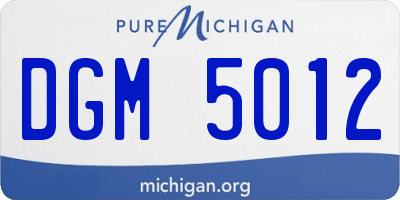 MI license plate DGM5012