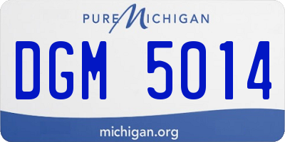 MI license plate DGM5014