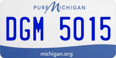 MI license plate DGM5015