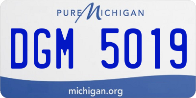 MI license plate DGM5019