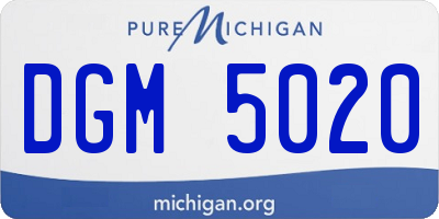 MI license plate DGM5020