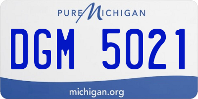 MI license plate DGM5021