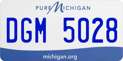 MI license plate DGM5028