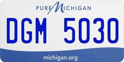 MI license plate DGM5030