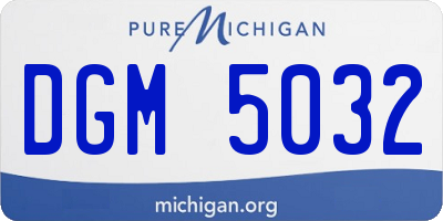 MI license plate DGM5032