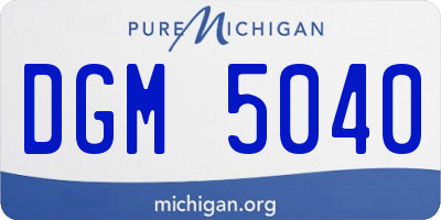 MI license plate DGM5040