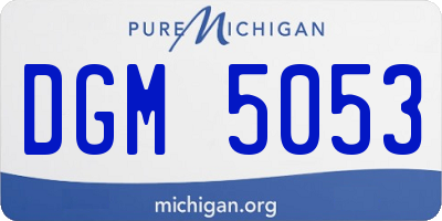 MI license plate DGM5053