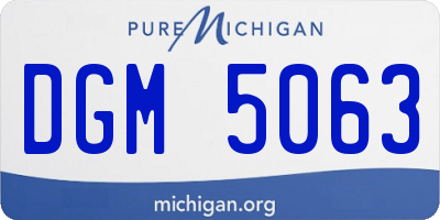 MI license plate DGM5063