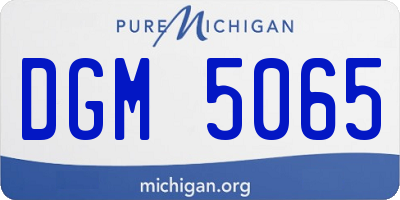 MI license plate DGM5065