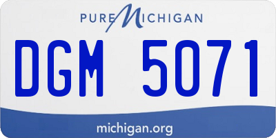 MI license plate DGM5071