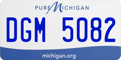 MI license plate DGM5082