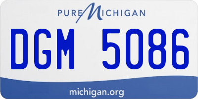 MI license plate DGM5086
