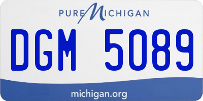 MI license plate DGM5089