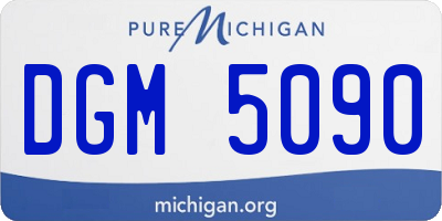 MI license plate DGM5090