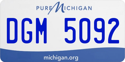 MI license plate DGM5092
