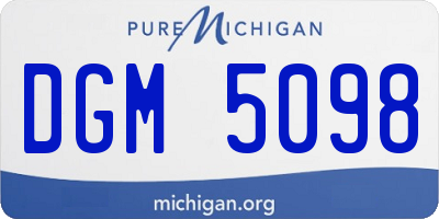 MI license plate DGM5098