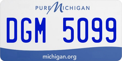 MI license plate DGM5099