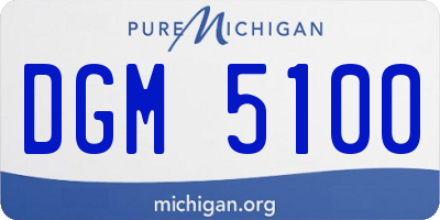 MI license plate DGM5100