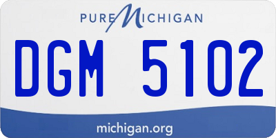MI license plate DGM5102