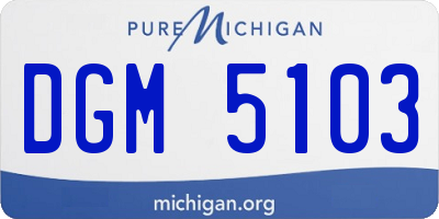 MI license plate DGM5103