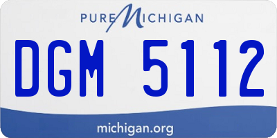 MI license plate DGM5112