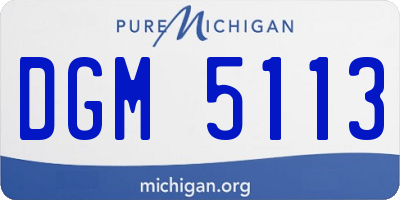 MI license plate DGM5113