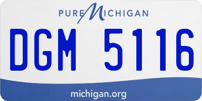 MI license plate DGM5116