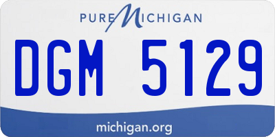 MI license plate DGM5129