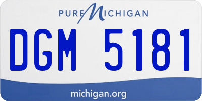 MI license plate DGM5181