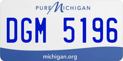 MI license plate DGM5196