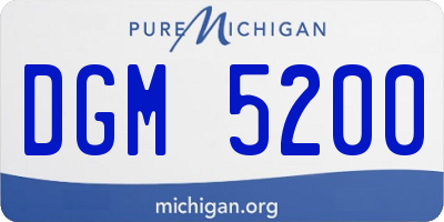 MI license plate DGM5200