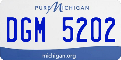 MI license plate DGM5202