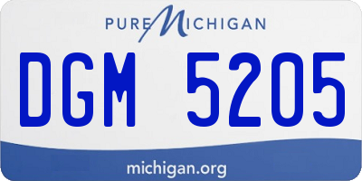 MI license plate DGM5205