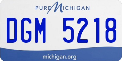 MI license plate DGM5218