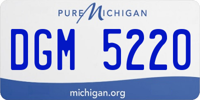 MI license plate DGM5220