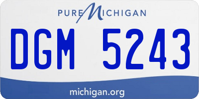 MI license plate DGM5243