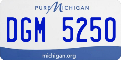 MI license plate DGM5250