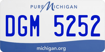 MI license plate DGM5252