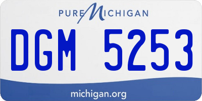 MI license plate DGM5253