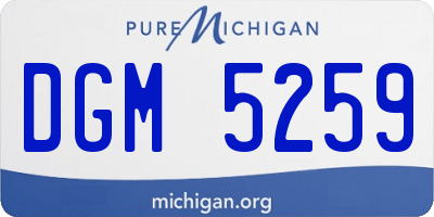 MI license plate DGM5259