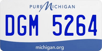 MI license plate DGM5264
