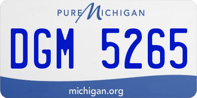 MI license plate DGM5265
