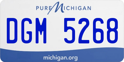 MI license plate DGM5268