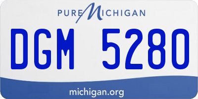 MI license plate DGM5280