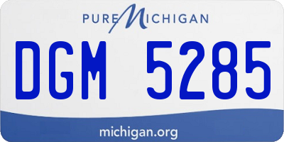 MI license plate DGM5285