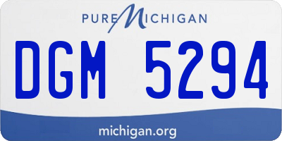 MI license plate DGM5294