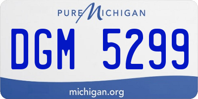 MI license plate DGM5299