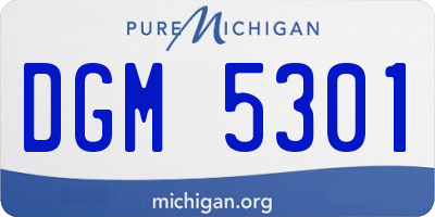 MI license plate DGM5301