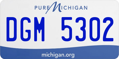 MI license plate DGM5302