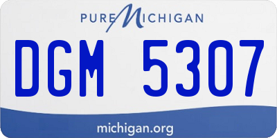 MI license plate DGM5307